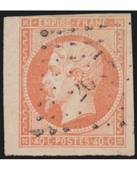 n°16 bord de feuille, Napoléon 40c orange, oblitéré - SUPERBE