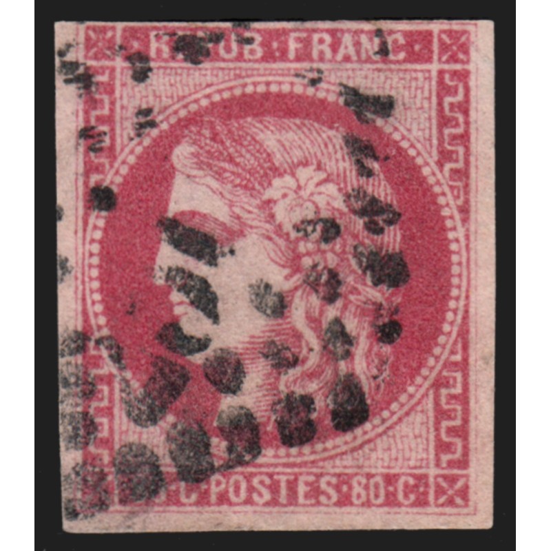 n°49, Cérès Bordeaux 80c rose, oblitéré losange GC, BEAU D'ASPECT n°49, Cérès Bordeaux 80c rose, oblitéré losange GC, BEAU D'ASPECT