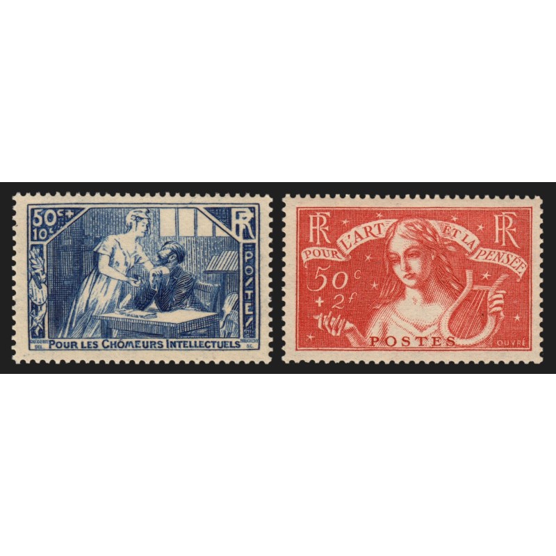 n°307/308, Chômeurs intellectuels 1935, neufs ** sans charnière - TB n°307/308, Chômeurs intellectuels 1935, neufs ** sans charnière - TB