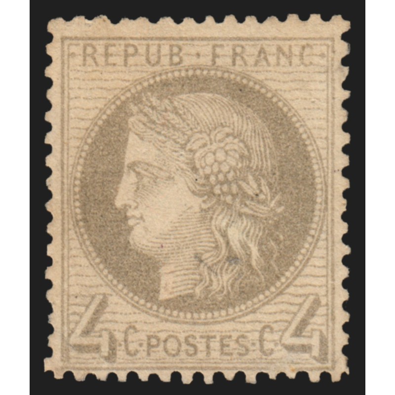 n°52, Cérès 4c gris, neuf * légère trace de charnière - TB n°52, Cérès 4c gris, neuf * légère trace de charnière - TB