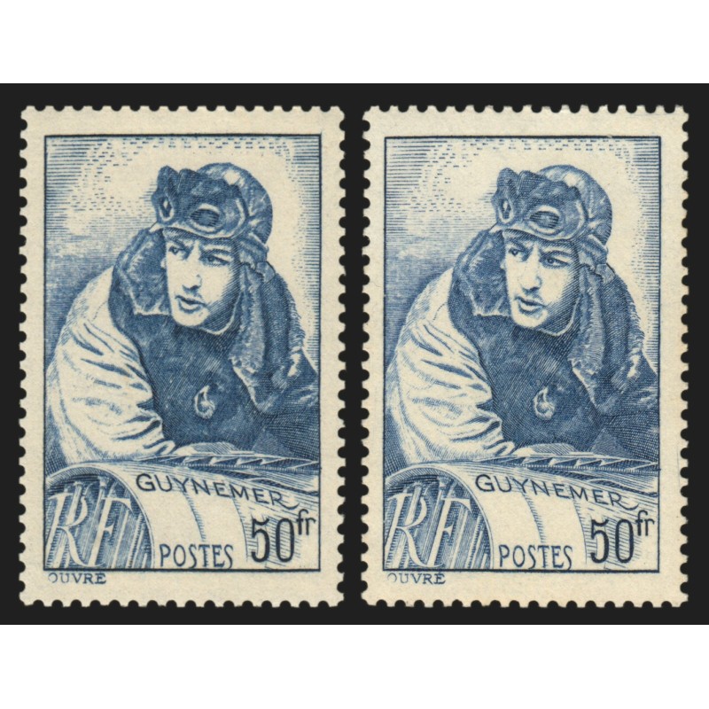 n°461/461c, papier épais + normal, Guynemer 1940, neufs ** sans charnière - TB n°461/461c, papier épais + normal, Guynemer 1940, neufs ** sans charnière - TB