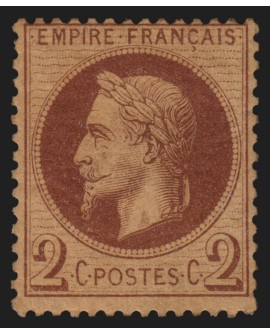 n°26A, Napoléon Lauré, 2c rouge-brun, Type I, neuf * avec charnière - TB