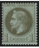 n°25, Napoléon Lauré 1c vert bronze, neuf * avec légère trace de charnière - TB