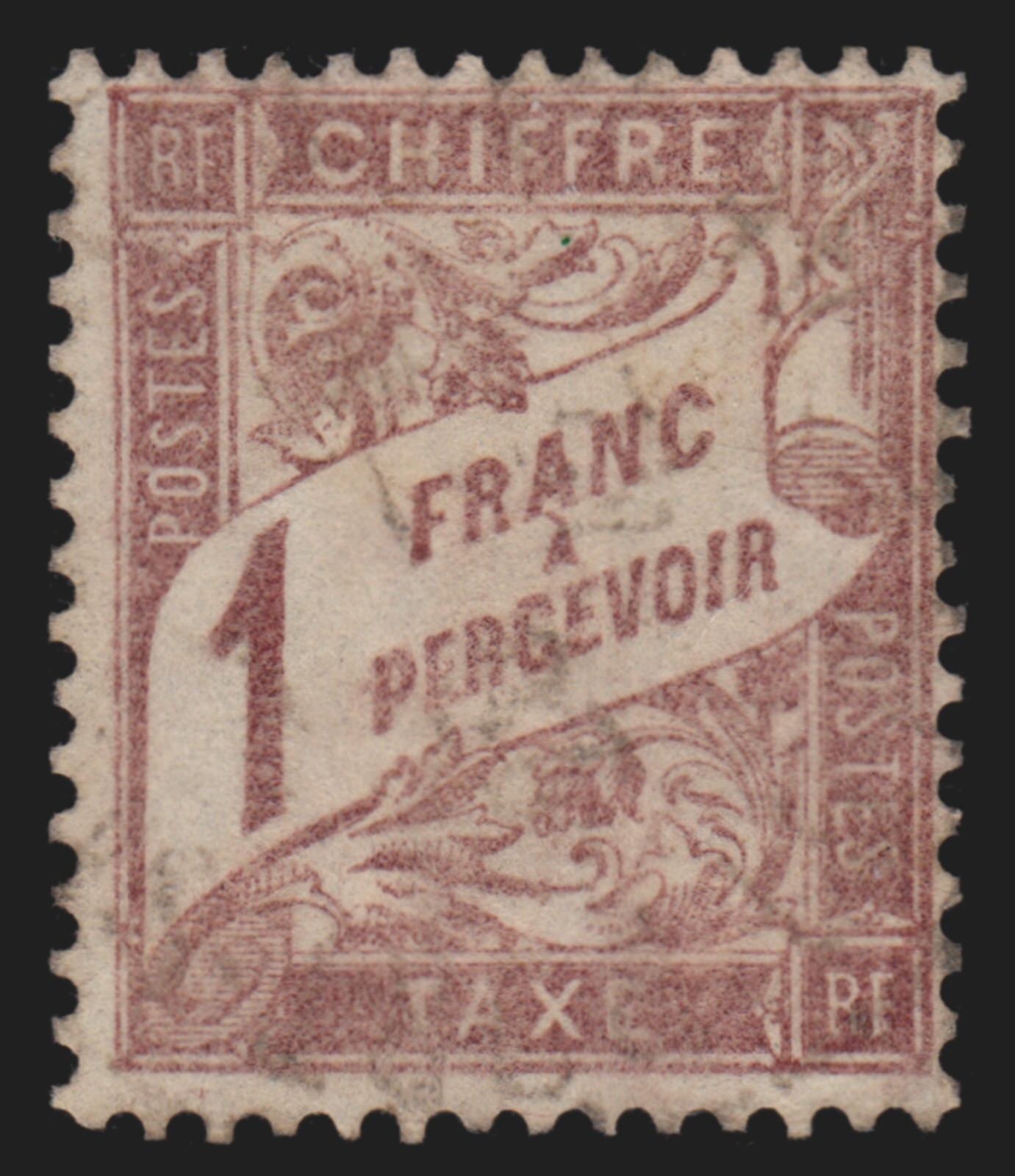 Timbres-Taxe n°25, Type Duval 1884, 1fr marron, oblitéré - TB