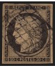 n°3c, Cérès 1849, 20c GRIS-NOIR, oblitéré grille noire - TB D'ASPECT