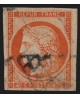 n°5, Cérès 1849, 40c orange, oblitéré grille noire - TB