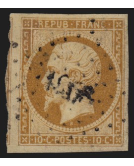 n°9, Napoléon Présidence 1852, 10c bistre-jaune, oblitéré losange PC - TB