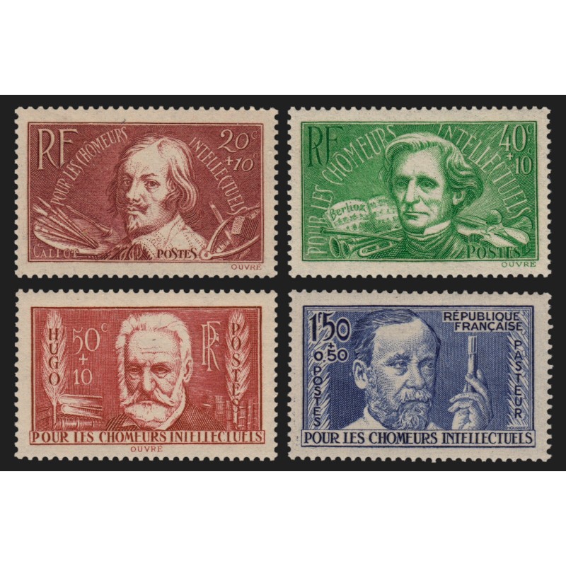 n°330/333, Chômeurs intellectuels, série complète, neufs ** sans charnière - TB n°330/333, Chômeurs intellectuels, série complète, neufs ** sans charnière - TB