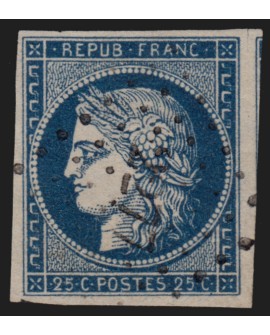 n°4a, Cérès 25c bleu-foncé, oblitéré PC 2277 NOGARO indice 5 - TTB