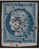 n°4, Cérès 1850, 25c bleu, oblitéré PC 1028 CREPY indice 4 - TTB