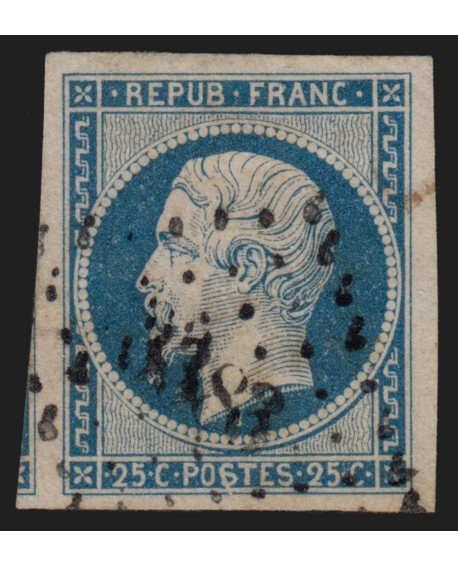 n°10, Présidence 1852, 25c bleu, oblitéré PC 3383 TOULOUSE - SUPERBE