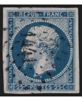 n°10, Présidence 25c bleu, oblitéré PC 1441 GRANVILLE - TTB