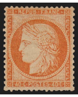 n°38, Cérès Siège de Paris, 40c orange, neuf * avec trace de ch. - TB D'ASPECT