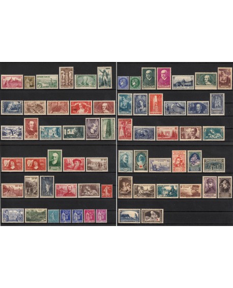 France 1935/1940 Collection neufs ** sans charnière COTE 1050€ - TB