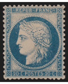 n°37, Cérès Siège de Paris, 20c bleu, neuf * avec infime trace de ch. - SUPERBE
