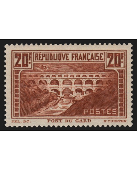 n°262, Pont du Gard, Type IIB, neuf * légère, signé ROUMET - SUPERBE