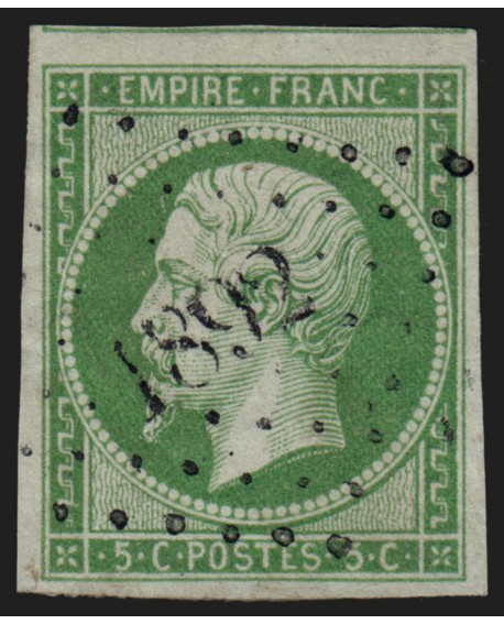 n°12, 5c vert, oblitéré PC 1892 MARQUISE, indice 4, signé A.BRUN - TTB