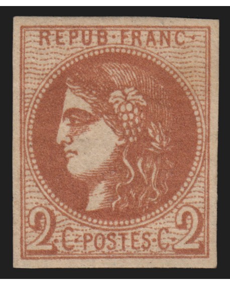 n°40B, Cérès Bordeaux 2c brun-rouge, neuf * avec charnière - TB