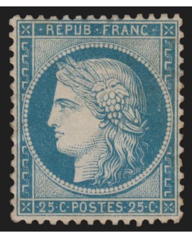 n°60A, Cérès 25c bleu, Type I, neuf * avec légère trace de charnière - TB