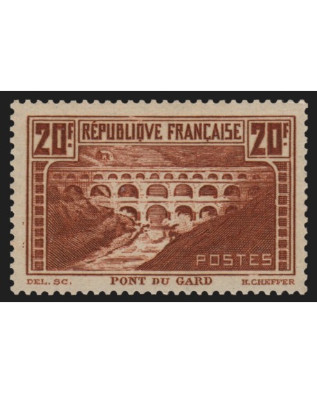 n°262, Pont du Gard, 20fr chaudron-clair, Type IIB, neuf * trace de ch. - TB