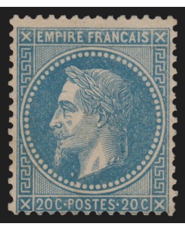 n°29B, Napoléon Lauré 20c bleu, Type II, neuf (*) sans gomme - TB