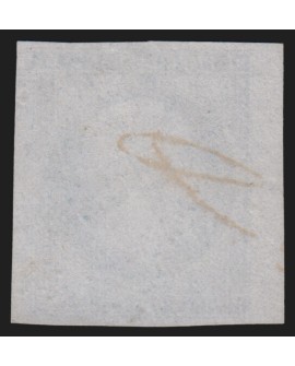 n°14A petit bord de feuille gauche, Napoléon 20c bleu, oblitéré - SUPERBE