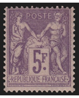 n°95, Sage 5fr violet sur lilas, neuf * avec légère trace de charnière - TB