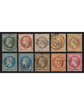 n°25/32, Napoléon III Empire Lauré 1868, série complète - TB 1er choix