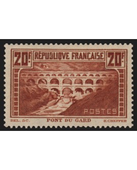 n°262c, Pont du Gard, 20fr chaudron, Type IIA, neuf * avec charnière - TB