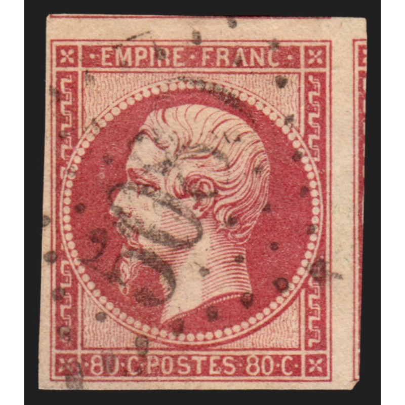n°17B, 80c rose, oblitéré GC 5080 Alexandrie Bureau Français en Egypte - TTB n°17B, 80c rose, oblitéré GC 5080 Alexandrie Bureau Français en Egypte - TTB