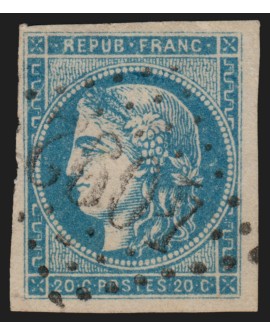 n°45Cd, Cérès Bordeaux, 20c bleu-clair, oblitéré GC 4092 VALREAS - TB