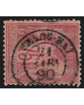 n°81, Sage 75c rose, Type II (N sous U), oblitéré càd SHANG-HAÏ Chine - B/TB