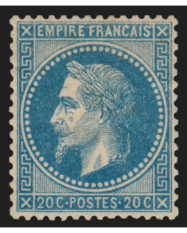 n°29B, Napoléon Lauré 20c bleu, Type II, neuf * avec ch. signé A.BRUN - TB