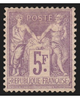 n°95, Sage 5fr violet sur lilas, neuf * avec charnière - TB