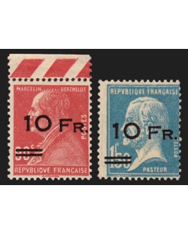 Poste Aérienne n°3/4, "ILE DE FRANCE" 1928, surcharges FAUSSES - neufs **/*