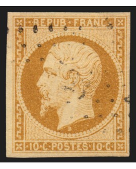 n°9, Présidence 1852, 10c bistre-jaune, oblitéré, signé A.BRUN - TB D'ASPECT