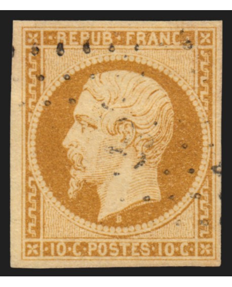 n°9, Présidence 1852, 10c bistre-jaune, oblitéré, signé A.BRUN - TB D'ASPECT