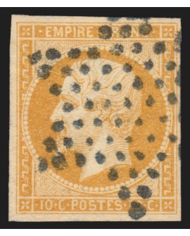 n°13A, Napoléon 10c bistre, Type I, oblitéré étoile de Paris bleue - TB