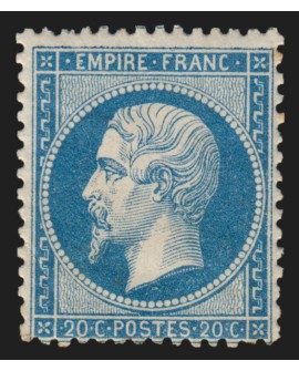 n°22, Napoléon 20c bleu, neuf * avec charnière forte - TB D'ASPECT