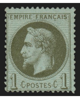 n°25, Napoléon Lauré 1c vert bronze, neuf ** sans charnière - TB