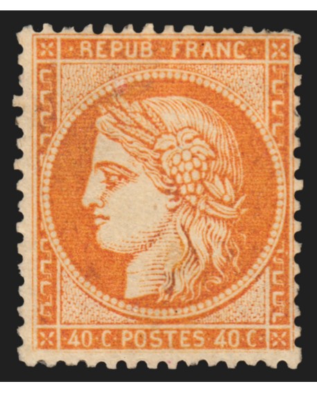 n°38, Cérès Siège de Paris, 40c orange, neuf * légère trace de charnière - B/TB