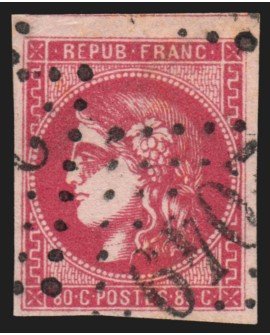 n°49, Cérès Bordeaux 1870, 80c rose, oblitéré - TB D'ASPECT