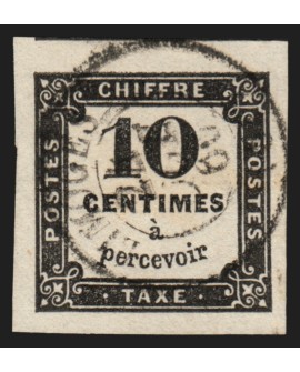 Timbres-Taxe n°2A, 10c noir, Type II, oblitéré càd Limoges - SUPERBE