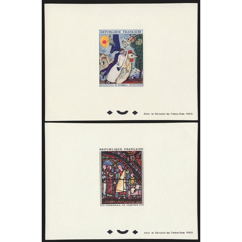 n°1398/1399, épreuves de luxe, série Œuvres d'Art Tableaux 1963 - SUPERBE n°1398/1399, épreuves de luxe, série Œuvres d'Art Tableaux 1963 - SUPERBE