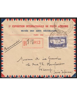 Poste Aérienne n°6c, perforé E.I.P.A.30 oblitéré 1er jour s/lettre - Certificat