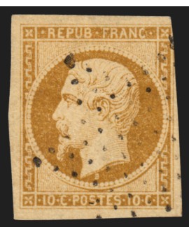 n°9, Napoléon Présidence 10c bistre-jaune, oblitéré étoile de Paris légère