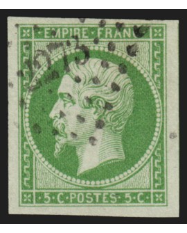 n°12, Napoléon non-dentelé 5c vert, oblitéré PC 2273 Niort - SUPERBE