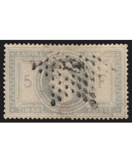 n°33, Napoléon Lauré, 5fr gris-violet, oblitéré étoile de Paris - TB D'ASPECT