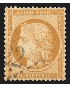n°36, Cérès Siège de Paris, 10c bistre-jaune, oblitération légère - SUPERBE