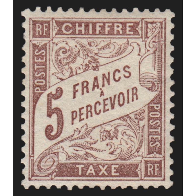 Timbres-Taxe n°27, Duval 5fr marron, neuf ** sans charnière - TB Timbres-Taxe n°27, Duval 5fr marron, neuf ** sans charnière - TB